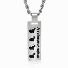 Dolphin Pattern Collier Pendentif Dog Tag Accessoires de mode